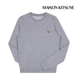 메종키츠네 맨투맨 폭스 헤드 패치 레귤러 스웨트셔츠 여성 라이트그레이 LW00302KM0001-H120