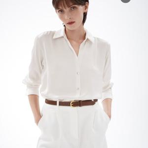 [헤지스] 브라운 골드버클 소가죽 여성 벨트 HJBE5E406W3