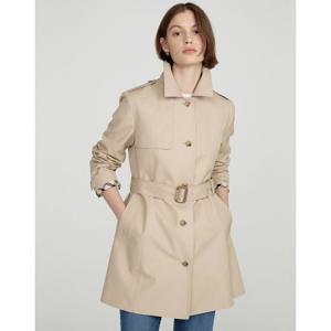 닥스 여성 25SS 트렌치베이지 체크 배색 트윌 조직 클래식 하프 코트 DLCO5BE21I1