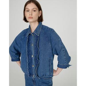 닥스 여성 25SS데님블루 러플 포인트 중청 자켓 DLJA5B209B2