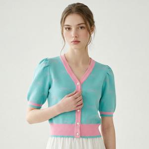 FOCUS  리본나염 V넥 가디건 PBINF5M1KC4501