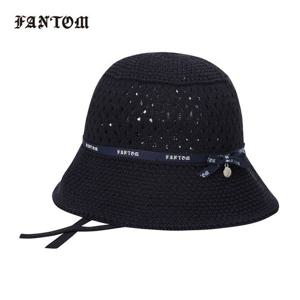 [팬텀] 여성 로고 리본 니트 버킷햇