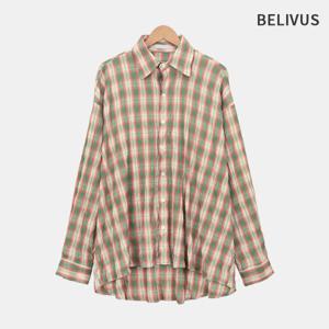 [빌리버스]빌리버스 남자 체크셔츠 카라 긴팔 셔츠 BSRP002
