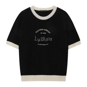 [르샵]25l3l22kpo020uuu립배색 아트웍자수 펀칭 반팔니트