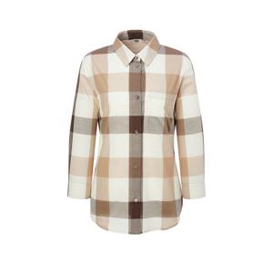 닥스 여성 25SS 면100%베이지 체크 7부 셔츠 DLSH5BE35I2
