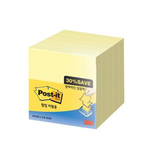 3M 팝업 리필용 KR330-5 알뜰팩 76X76mm 노랑 5개 점착메모지 접착식메모지 메모 메모지세트 단체선물 학생