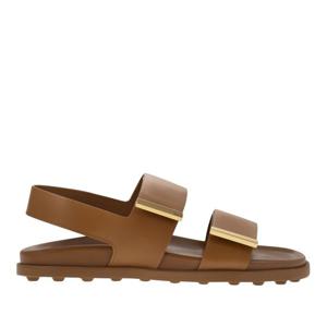 토즈 골드 악센트 투 스트랩 가죽 샌들 XXW68K0JE60N6M S410