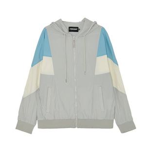 공용) 후드 절개 배색 바람막이 점퍼 _AM2WWU441-LG