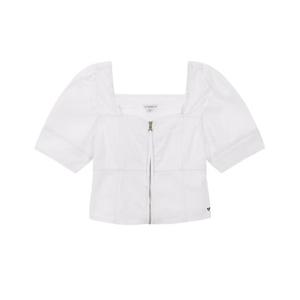 [게스]게스 여성 스퀘어넥 셔링 반팔셔츠 화이트 YO2D0251 W