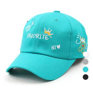 [디꾸보]크라운 컬러자수 레터링 볼캡모자 H-ET805NE