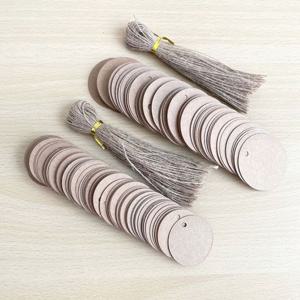 크라프트 무지 원형 택+끈 4cm 5cm 100p 원형기프트택 크라프트선물태그 기프트태그 선물포장택 선물포장태