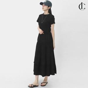 엘케이트 여자 롱스커트 플레어 레이스 밴딩 치마 LNNP014