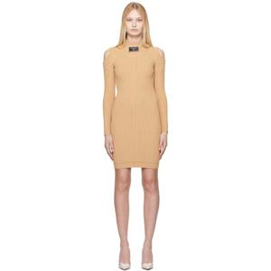 발망 원피스 베이지 니트 미니 드레스 251251F052003