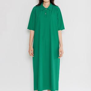 [디아스토리] 솔리드 카라 드레스 (AHMODF03)-GREEN