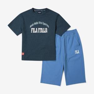 [휠라키즈]오버핏 7부 팬츠 상하세트_(FK2FSG2601M_VTB)