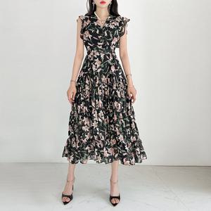 [금찌]금찌 퀸드 플라워 롱 원피스 ST7395D