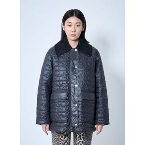 26 SS 가니 여성 광택 퀼팅 마감 재킷  W0343 252 TP846866128