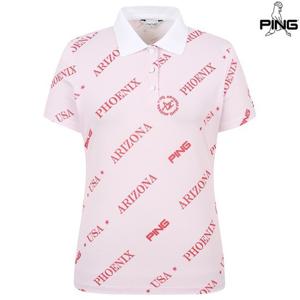 [핑골프][양말증정]여성 아리조나 카라 반팔 티셔츠 121E2TO354_WH