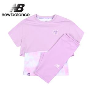 뉴발란스 키즈 레이어드 티셔츠+5부레깅스 세트(NK9YD2805G-70)_바이올렛