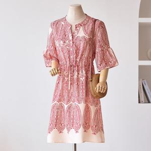 [한정수량] [커스텀에이블] 에스닉 벨소매 원피스_T2506OP610B