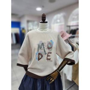 스테파니 세이브존08 린넨 라이크 배색 티 A25TS5253