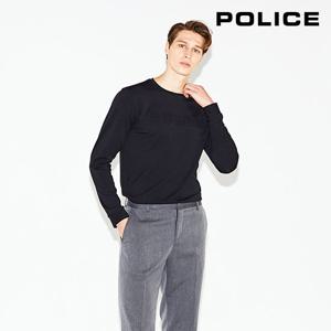 폴리스 남성 엠보 로고 라운드 티셔츠 PCLT115BKM