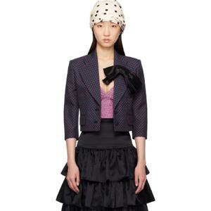 발렌티노 재킷 네이비 플러스드포아 프린트 리본 재킷 251476F063000