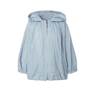 닥스 여성 25SS 면블루 체크 패턴 드로스트링 탈착 후드 경량 숏 점퍼 DLJU5B401B1