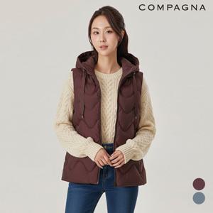 퀼팅 후드넥 덕다운 베스트_CABW0-WIV900