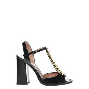 모스키노 로고 레터링 오픈 토 샌들 MA1610AC1EMB0 000 TP944990090