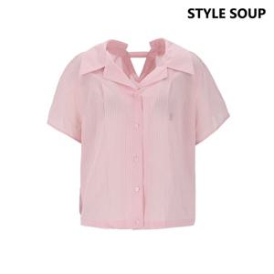 [숲]크롭 스트라이프 자수 셔츠 SB5SS3G