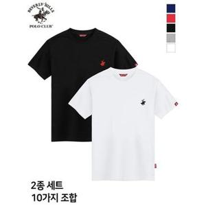 [비버리힐즈폴로클럽]매일 입는 기본템, 남여공용 자수로고 라운드 반팔 티셔츠