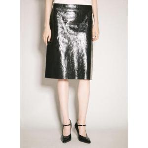 26 SS 프라다 여성 크라클레 가죽 스커트 pra0258010blk