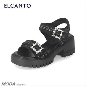 [엘칸토]경량 쿠션 청키 스트렙 여성 샌들 2XWW56XU_GN