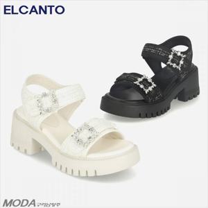 [엘칸토]경량 쿠션 청키 스트렙 여성 샌들 2XWW56XD_GN