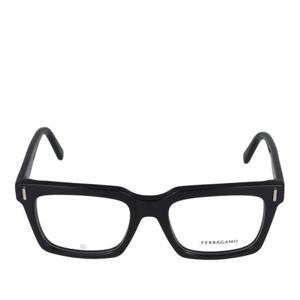 페라가모 블랙 렉탱귤러 풀 림 안경테 SF2993 001