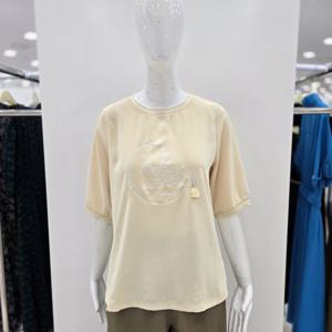 [꼼빠니아]프린트 태슬 장식 반팔 티셔츠CAFU4-WKS110_CJ