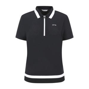 [핑]여성 타공 폴로반팔 티셔츠  121E2TO551_NA_YS