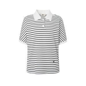 닥스 여성 25SS 면화이트 스트라이프 로고 자수 반소매 카라 티셔츠 DLTS5B405WT