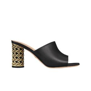 디올 아이콘 뮬 힐 카프스킨 블랙 KDO126VEA-S900