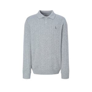 헤지스  25FW  남성 울 케이블 캐주얼 카라 니트 HZSW5D552G2