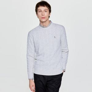 헤지스  25FW  남성 캐시혼방 케이블 크루넥 니트 HZSW5D402G1