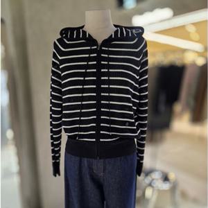 [ZOOC] 스트라이프 후드 니트 가디건 (Z253KSL007)