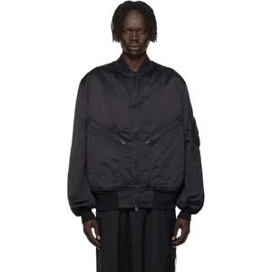 26 SS 요지야마모토 남성 블랙 태피터 보머 재킷 252138M175004