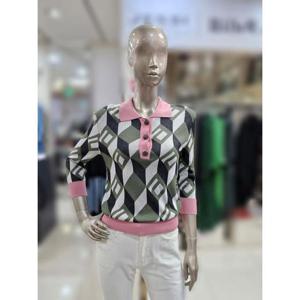 제시뉴욕 세이브존04 패턴 카라 칠부소매 니트 JD85KO5460KO