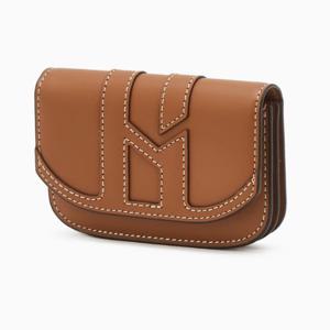 [헤지스ACC] 브라운 이니셜로고 소가죽 카드지갑 HIHO5F560W2