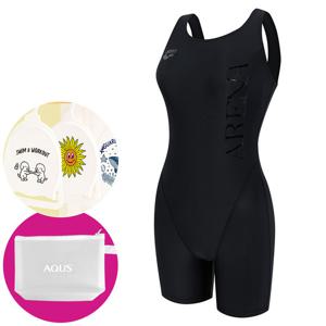 아레나 여성 수영복 일반 모노마크 3부 반신 U백 A5FL1LD33 BLK 가방 수모행거 증정