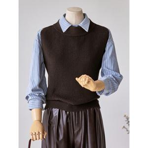 [커스텀에이블]터틀 반목 니트 조끼_T2510KV608C