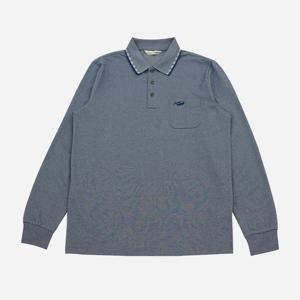 [크로커다일남성]피케조직 투톤 자카드 요꼬 카라티 CDAABTP1702