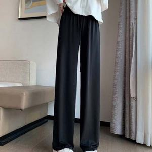 여성 여름 긴바지 아이스실크 밴딩 편한 와이드팬츠